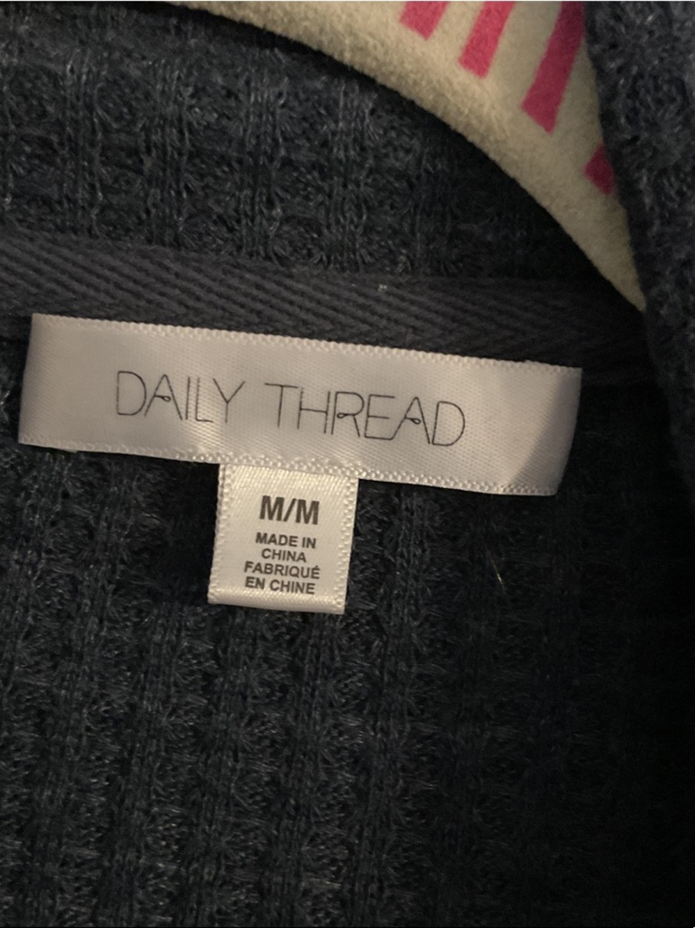 Button-Front Ribbed Shirt Jacket in navy - Picture 2 of 3